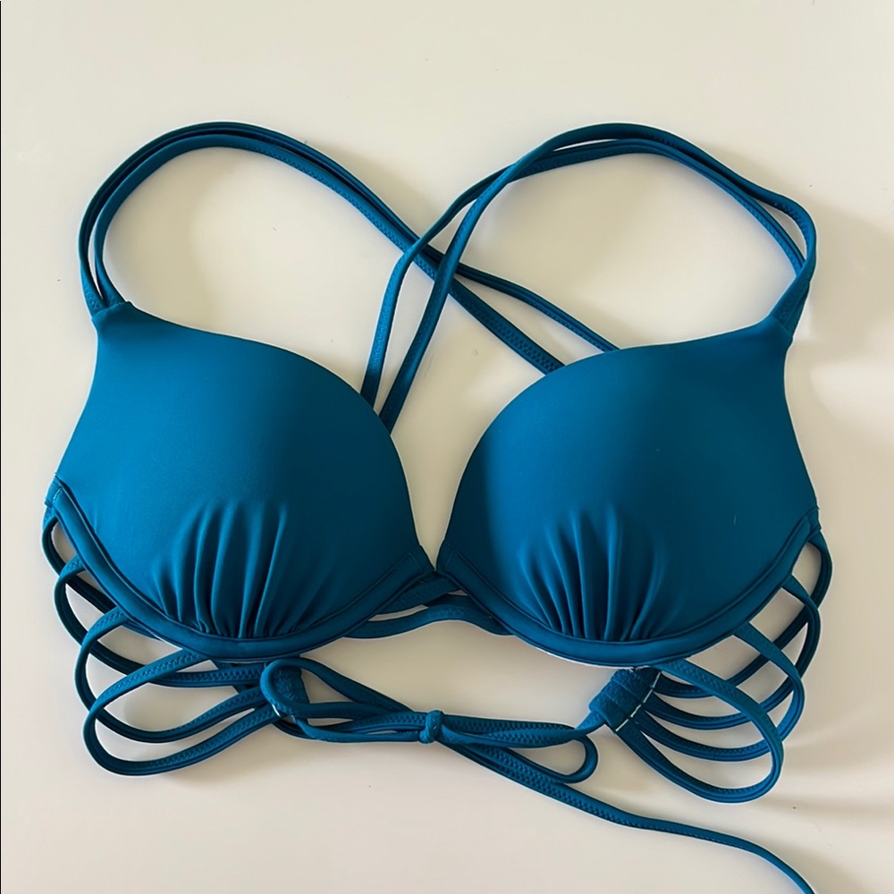 Hollister Blue Strappy Bikini Top